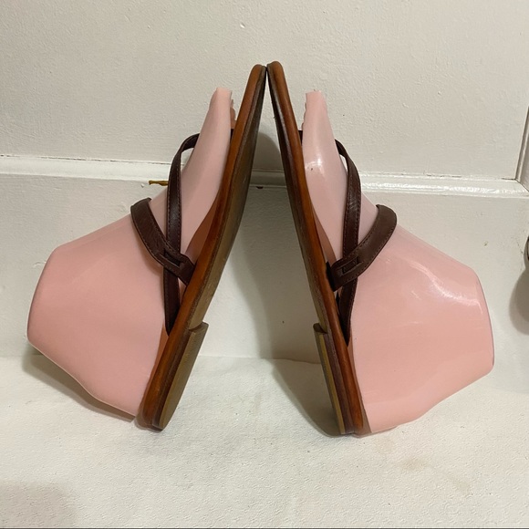 Eileen Fisher Women’s 7 Black Double Strap Flip Flop Leather Sandals - Picture 5 of 8